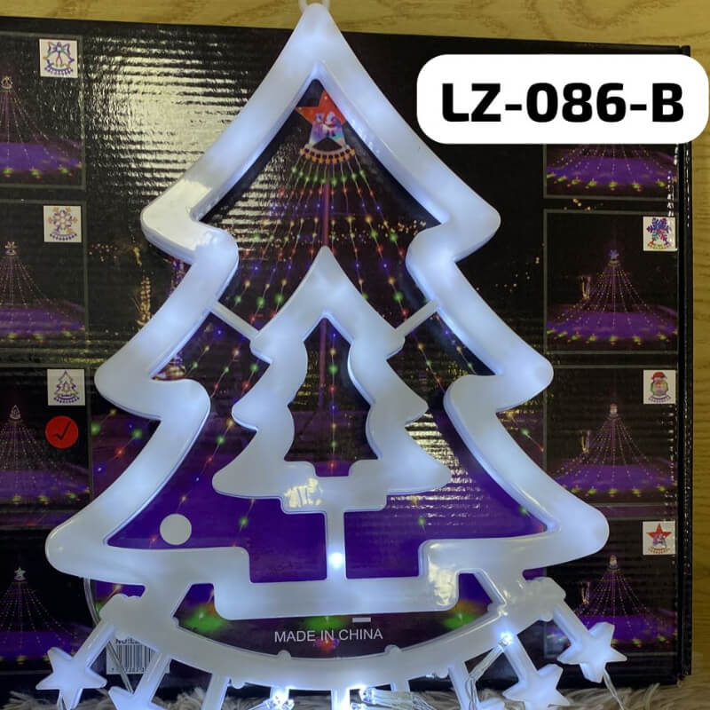 CORTINA MODELO ARBOL EN PUNTA DISEñO ARBOL LUZ BLANCA