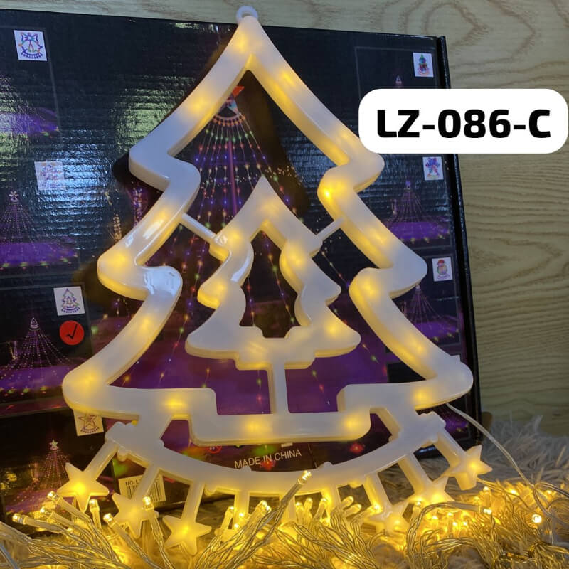 CORTINA MODELO ARBOL EN PUNTA DISEñO ARBOL LUZ CALIDO