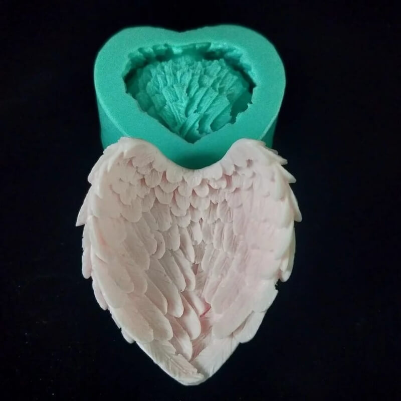Molde de silicona con diseño de ALAS tipo joyero, para uso en Velas, chocolate, jabones, resina, yeso.