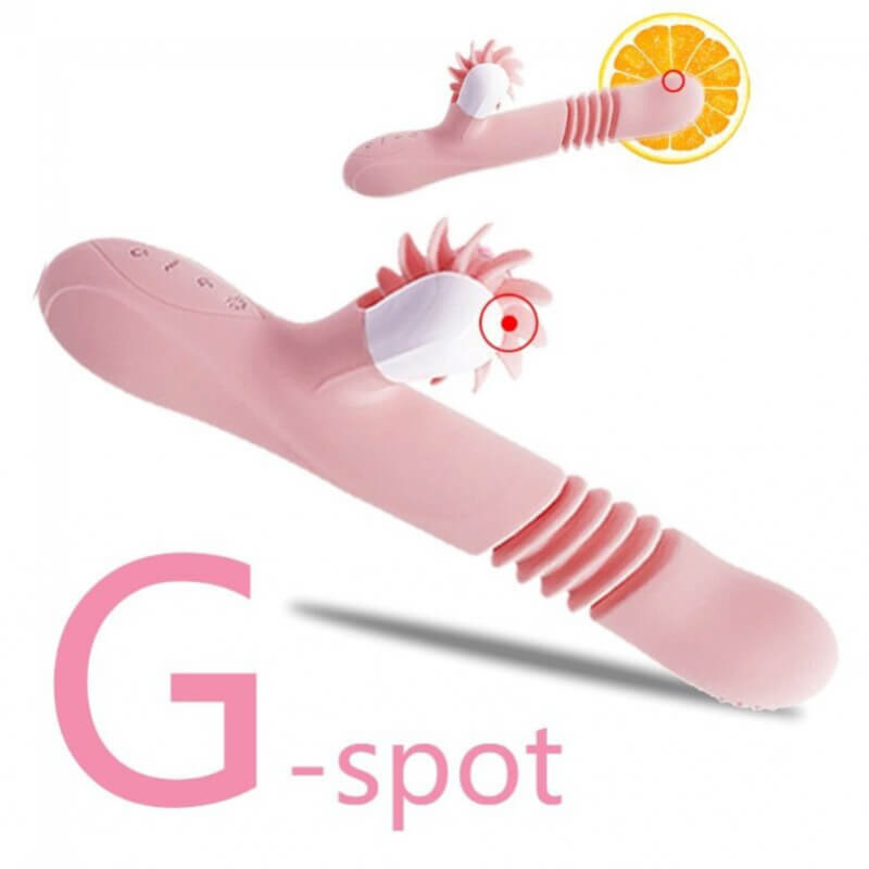 Vibrador con estimulador de clitoris giratorio