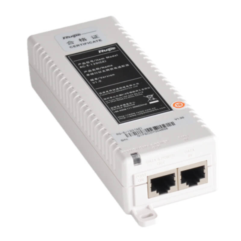 RUJIE POE INYECTOR 1 PUERTO (1000Base-T, Standart 802.3af)