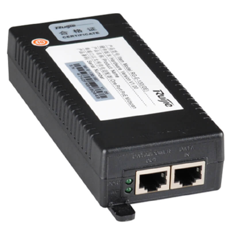 RUIJIE POE INYECTOR 1 PUERTO (1000Base-T: PoE+/ Standart 802.3at): Soluciones de Conectividad Avanzadas