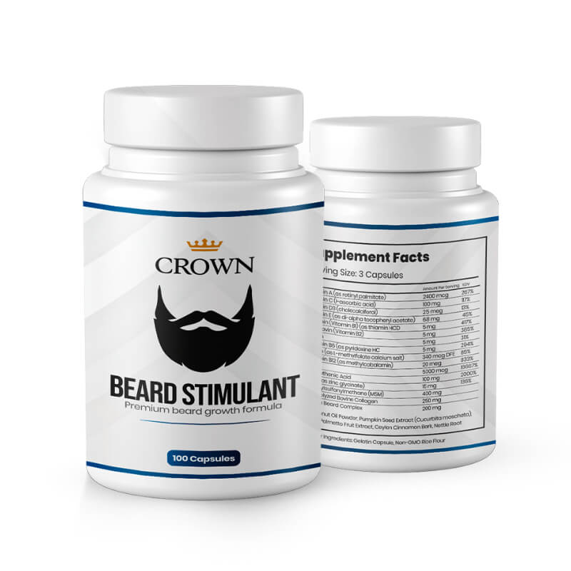 Vitaminas para Barba | Cápsulas Naturales para Fortalecer y Aumentar el Crecimiento del Vello Facial