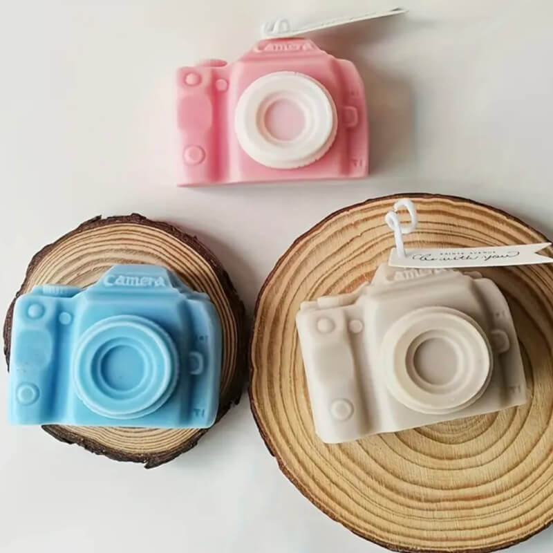 Molde de silicona con diseño de Cámara de fotos para uso en Velas, chocolate, cemento, yeso