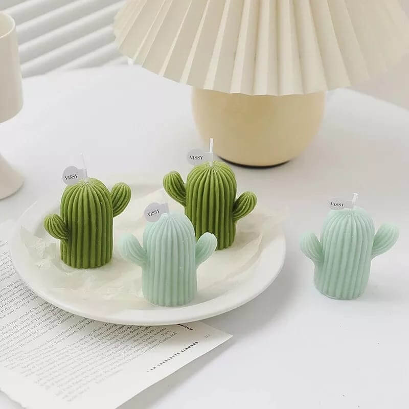 Molde CACTUS MINI 3D elaborado en silicona para uso en Velas, jabones, yeso, chocolate, resina.