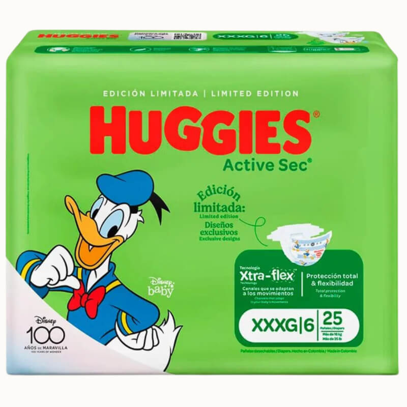 PAÑALES HUGGIES ACTIVE SEC XXXG 25