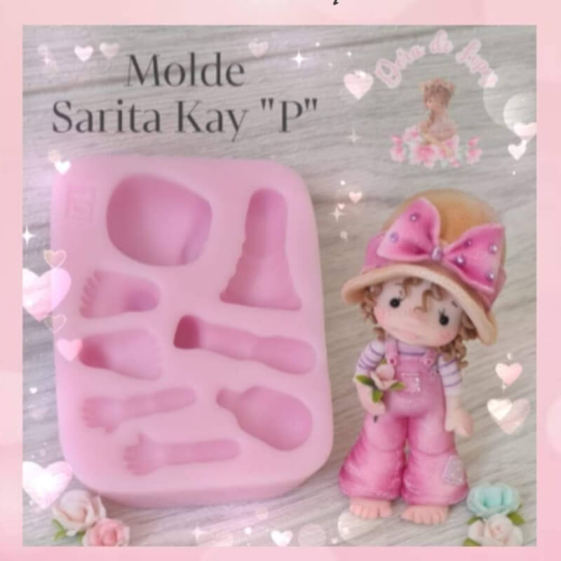 Molde de silicona SARITA KAY para uso en porcelana fría. DORA DE LOPEZ.