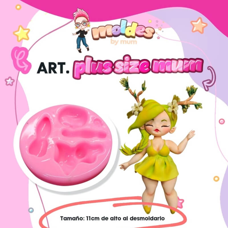 Molde de silicona PLUS SIZE MUM para uso en porcelana fría. MUM.