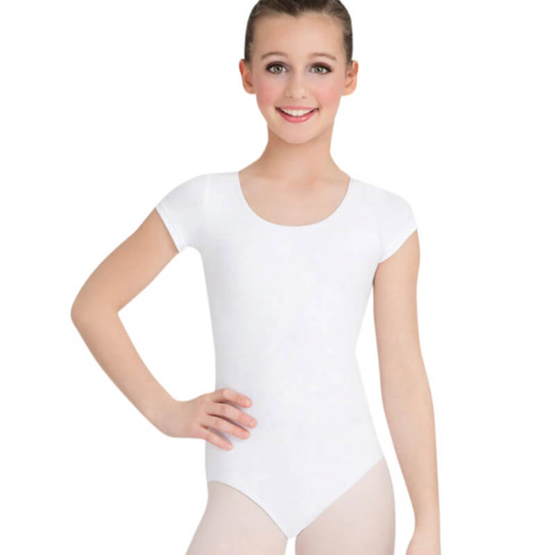 Leotard manga corta de algodón para niñas