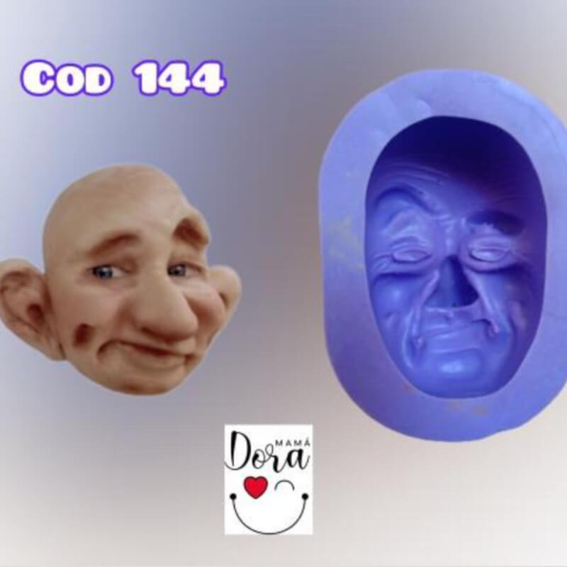 Molde de silicona CABEZA DUENDE HOYUELO 144 para uso en porcelana fría. ROMINA RAGO, varios modelos. descuento