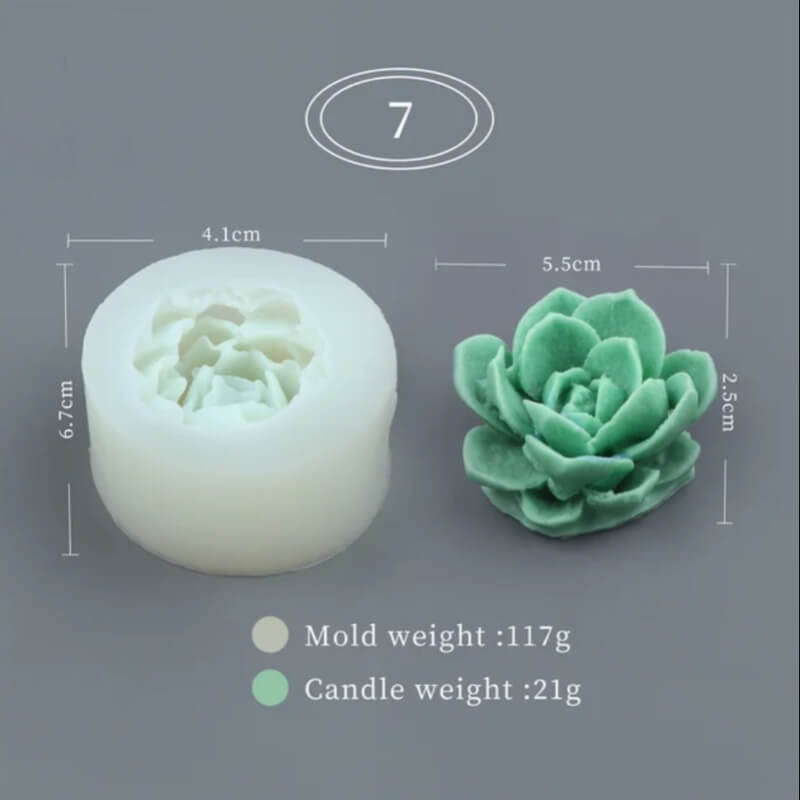 Molde SUCULENTAS elaborado en silicona para uso en Velas, jabones, yeso, chocolate, resina. descuento