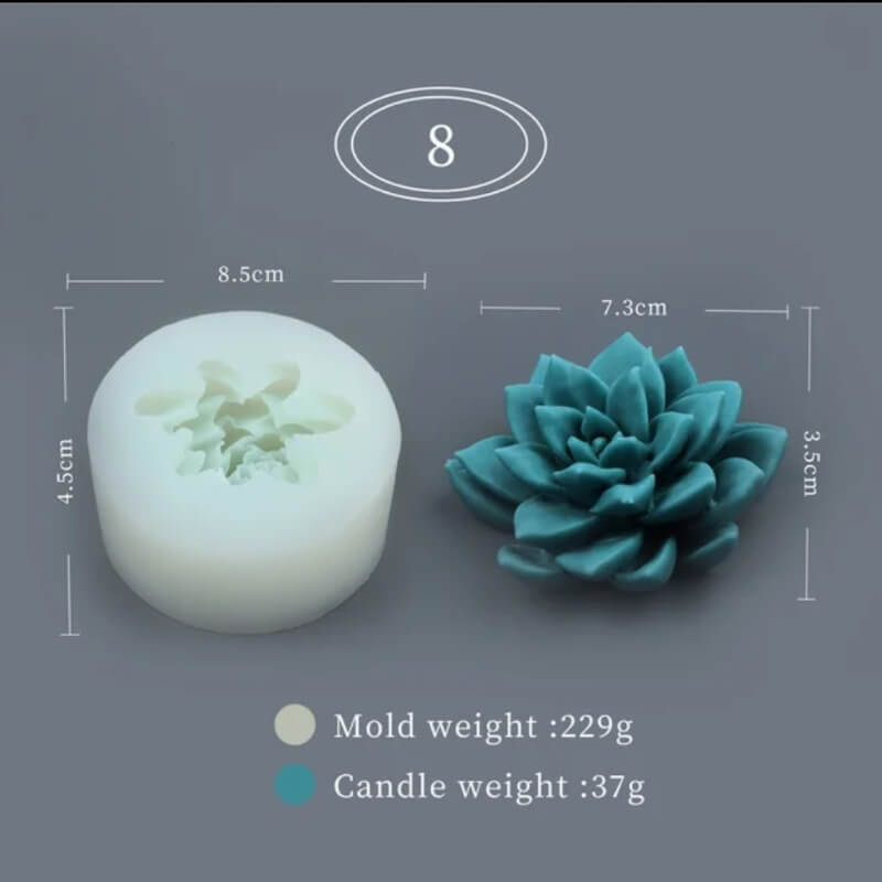 Molde de SUCULENTAS elaborado en silicona para uso en Velas, jabones, yeso, chocolate, resina. descuento