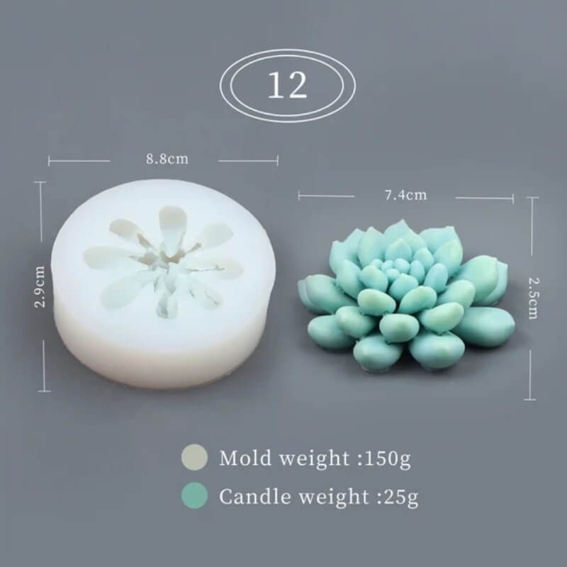 Molde SUCULENTAS elaborado en silicona para uso en Velas, jabones, yeso, chocolate, resina. descuento