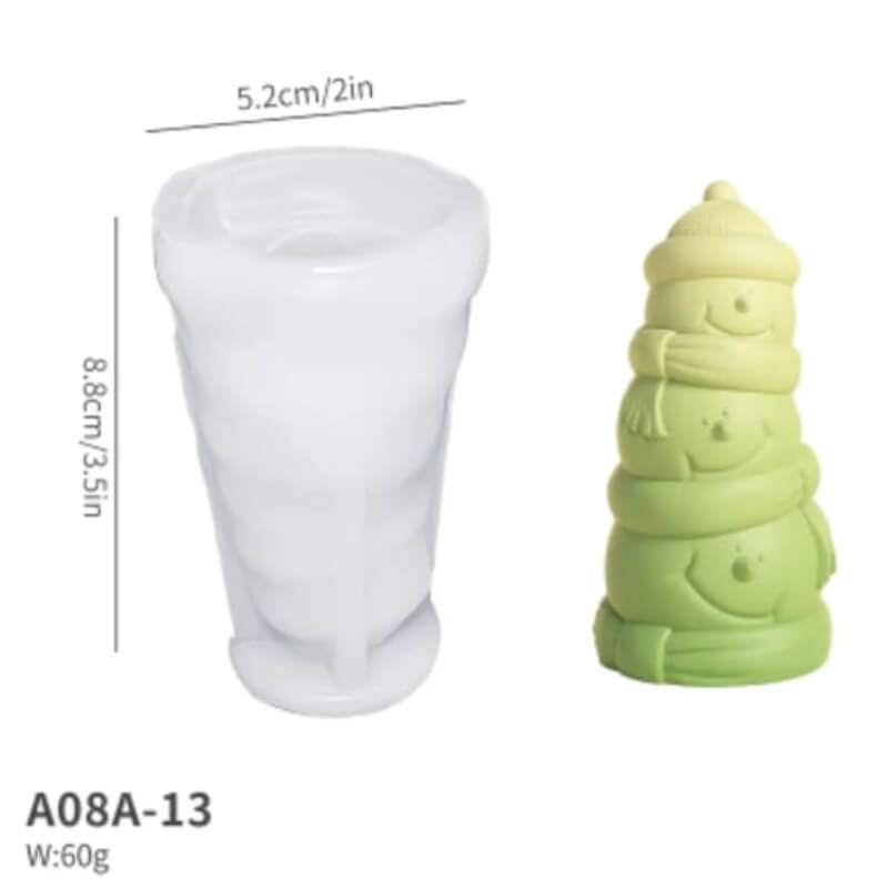 Molde de silicona con diseño de Tótem hombre de nieve, para uso en Velas, Jabones, yeso, chocolate, resina, chocolate.