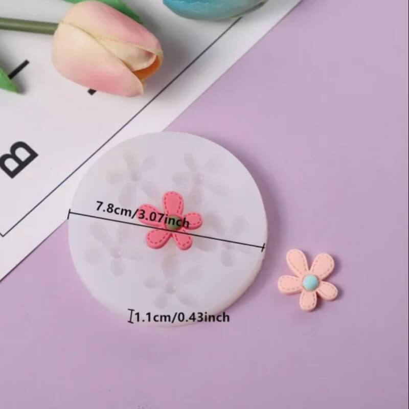 Molde de silicona con diseño MINI FLOR DE CEREZO X 5, para uso en Velas, Jabones, yeso, chocolate, resina, chocolate, porcelana fría. descuento