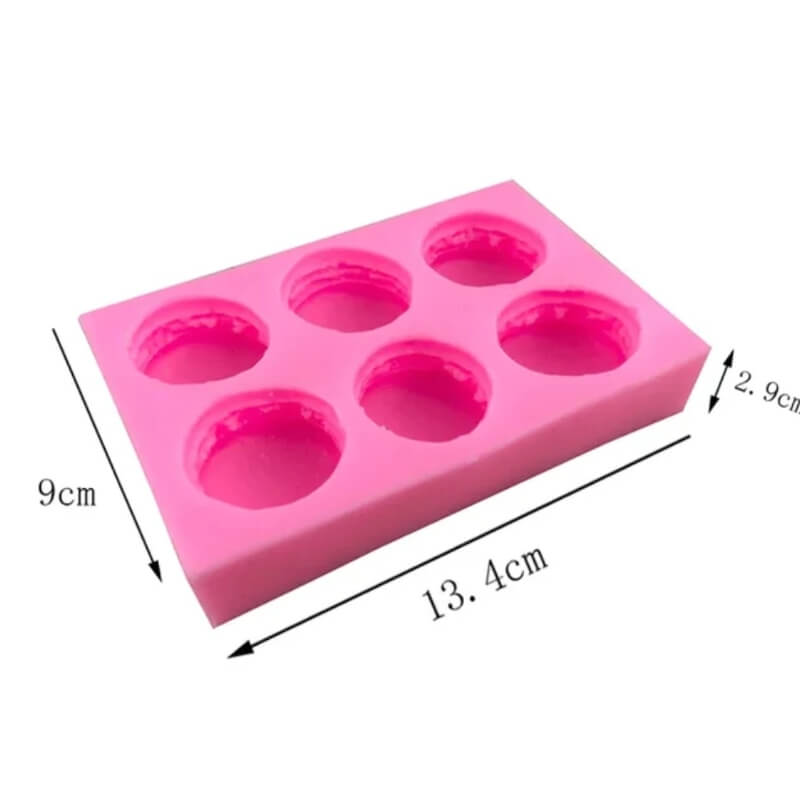 Molde de silicona con diseño MACARRON 3D X 6, para uso en Velas, Jabones, yeso, chocolate, resina, chocolate, porcelana fría. descuento