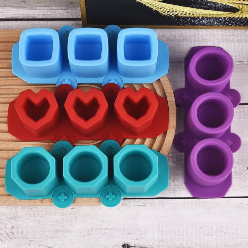Molde de silicona con 2 diseño de Contenedores de corazón y cuadrado, para uso en Velas, cemento, resina, chocolate o yeso. (valor unitario)