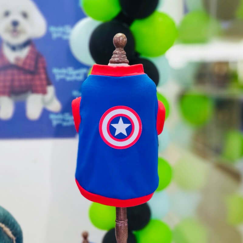 CAMISETA CAPITAN AMÉRICA´PARA PERRITOS TALLA XXL -
