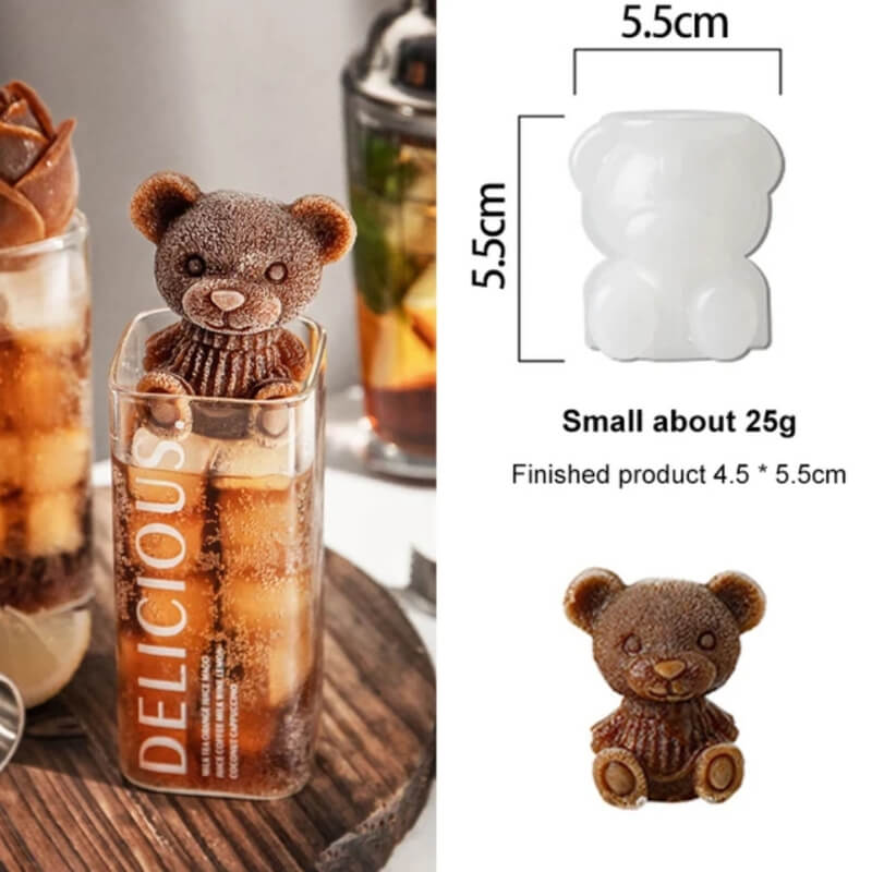 Moldes de silicona con diseño Osos de 3D dos diseños para uso en Velas, jabón, yeso, chocolate, resina, hielo.