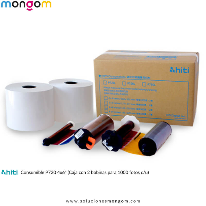 Kit de Impresión HiTi P720L 4x6 | 2000 Impresiones Fotográficas Premium | Colores Vívidos y Alta Definición | Consumibles Originales | Soluciones Mong