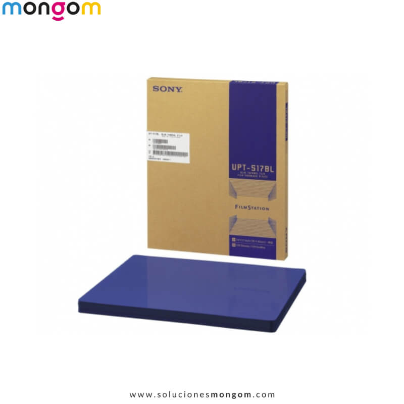 Película Térmica Azul Sony UPT-517BL | 125 Hojas 14x17” | Compatible FilmStation UP-DF500, UP-DF550, UP-DF750 | Impresión Médica de Imágenes Secas