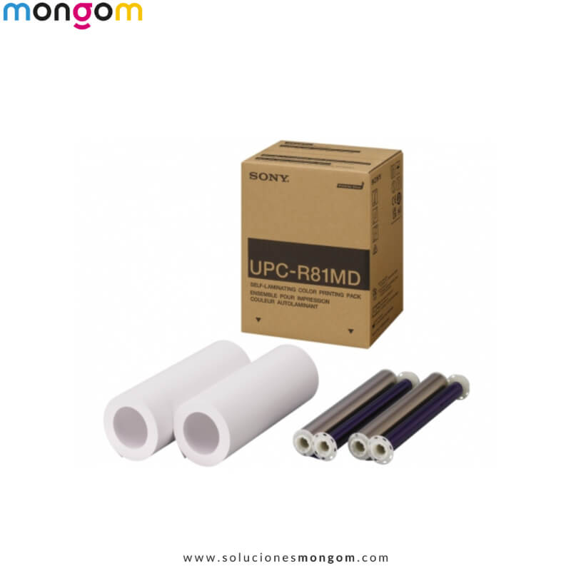 Consumible Sony UPC-R81MD | Papel de Impresión en Color con Laminación Automática | 100 Impresiones Tamaño Carta | Compatible UP-DR80MD | Mongom