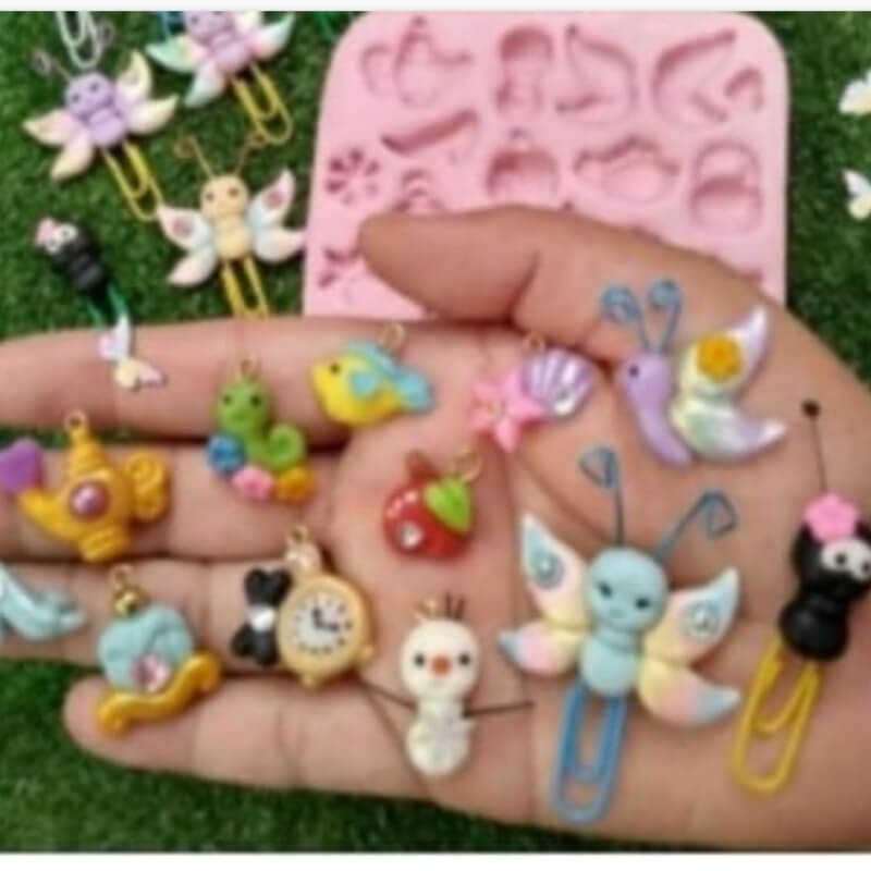 Moldes de silicona ANIMALITOS VARIOS para apliques en porcelana fría. descuento
