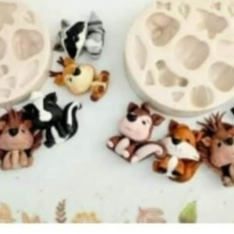 Moldes de silicona ANIMALITOS para apliques en porcelana fría. descuento