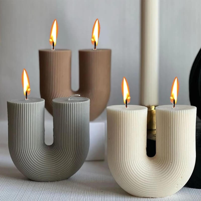 Molde de silicona con diseño minimalista U 3D para uso en Velas, Jabones, resina, chocolate o yeso.