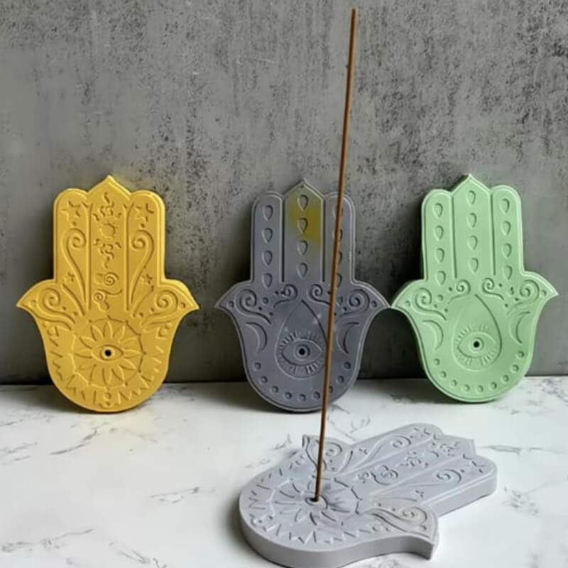 Molde de silicona con diseño MANO FATIMA CON OJO para uso en Velas, Jabones, resina, chocolate o yeso.