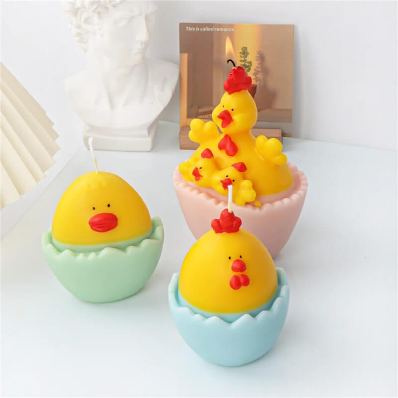 Molde de silicona con diseño POLLITO para uso en Velas, Jabones, resina, chocolate o yeso. descuento