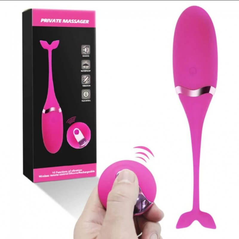 Huevo vibrador en forma de Ballena con control inalámbrico recargable y 10 tipos de vibración