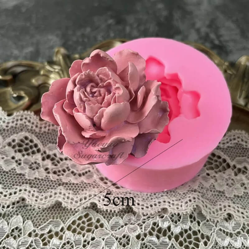 Molde de silicona con diseño DE FLOR 3D para uso en Velas, Jabones, resina, chocolate o yeso.