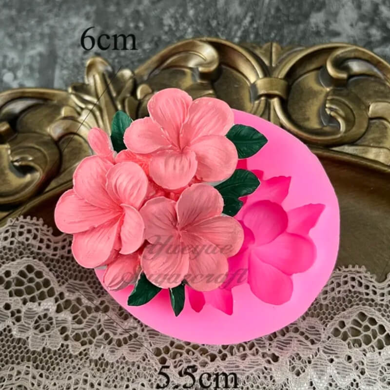 Molde de silicona con diseño de FLOR TRES UNIDADES 3D para uso en Velas, Jabones, resina, chocolate o yeso. descuento
