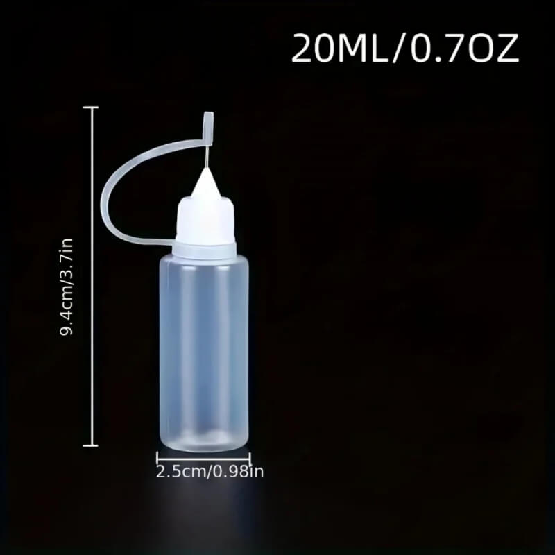 Botellas exprimibles de punta de aguja 20ml para manualidades, por unidad.