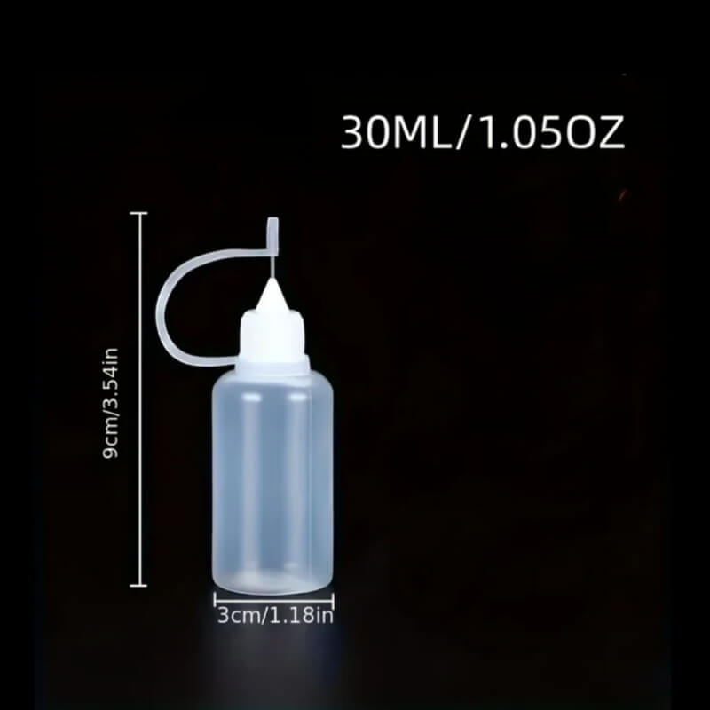 Botellas exprimibles de punta de aguja 30ml para manualidades, por unidad.