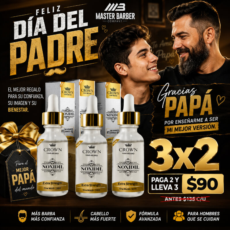 PROMO BLACK 3x2 Noxidil + ENVÍO GRATIS|3 Frascos para 3 Meses de TRATAMIENTO Barba y Cabello Más Grueso | Mundo Barba | Minoxidil 12%