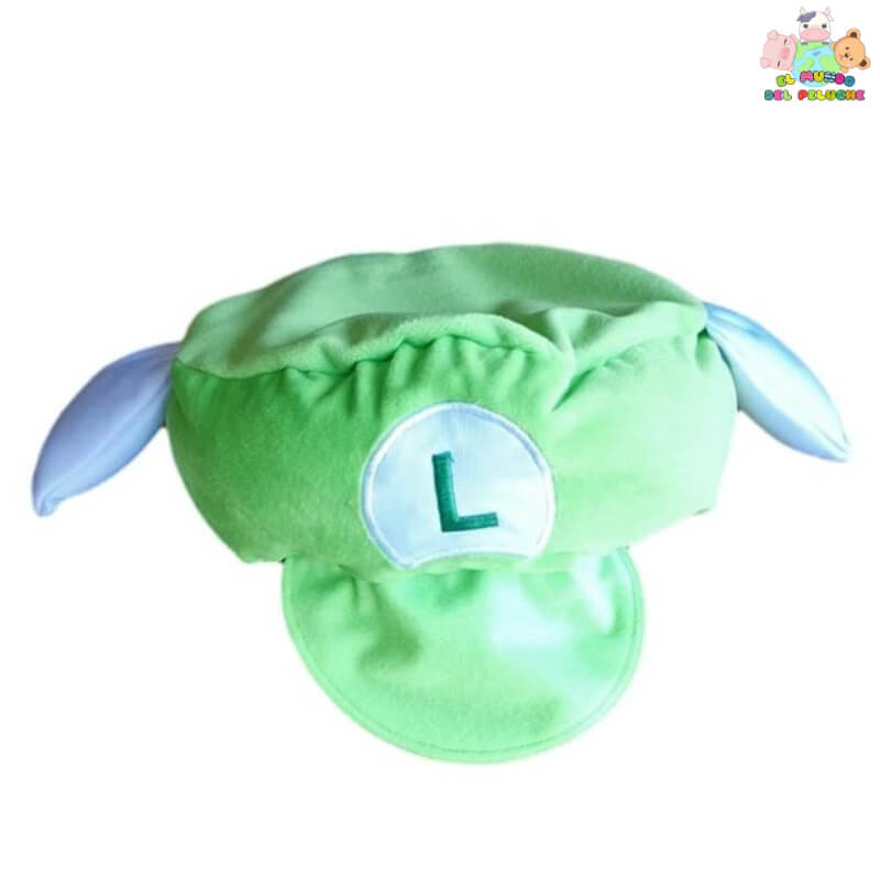 Gorra de Luigi – Inspirada en Mario Bros, Verde con Alas Blancas, 10 cm de Altura | El Mundo del Peluche