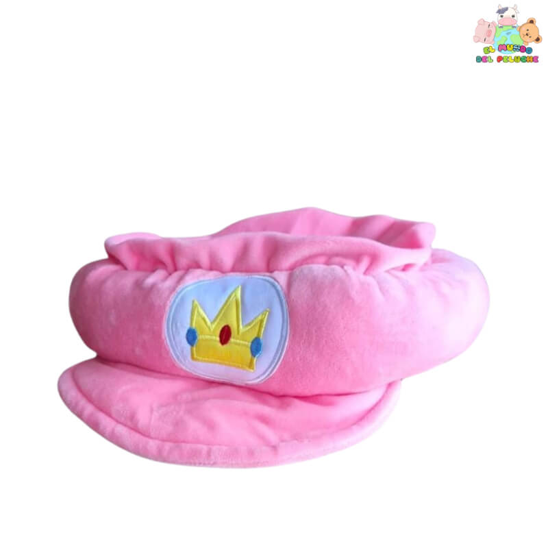 Gorra Princesa Peach – Inspirada en Mario Bros | Color Rosa con Inicial | 25 cm | El Mundo del Peluche