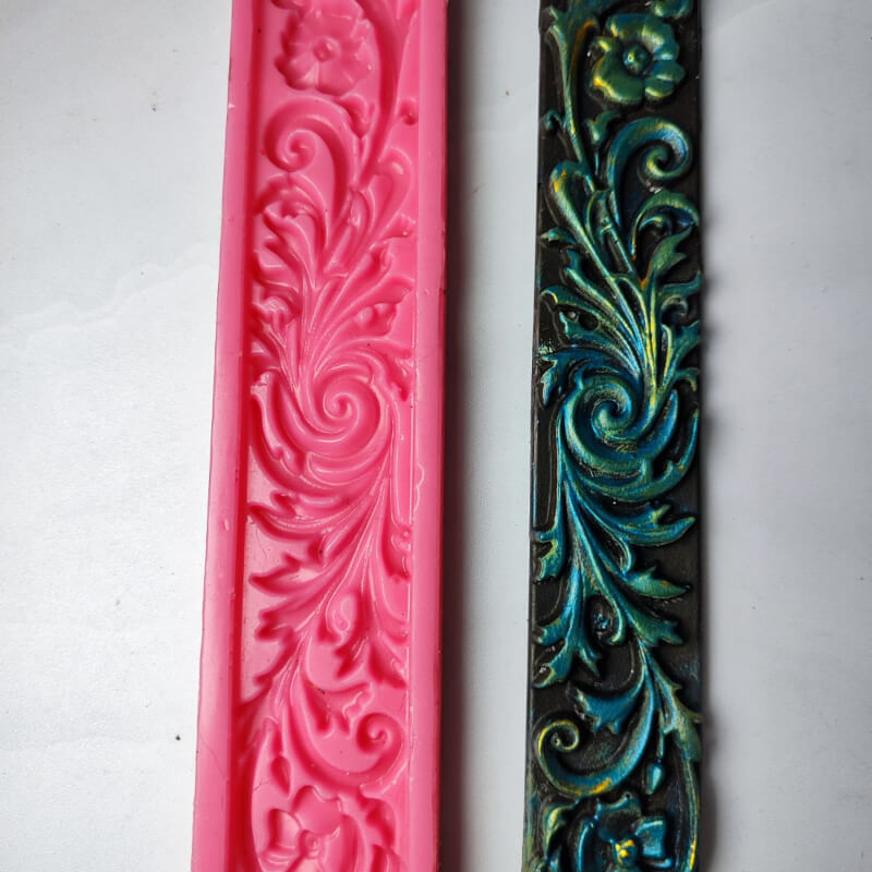 Moldes MOLDURAS ALARGADAS elaborado en silicona para uso en porcelana fría, chocolate y fondant. (precio unitario) más modelos en la descripción