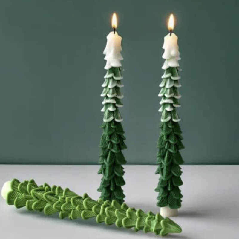 Molde de silicona de Vela cónica de Árbol de Navidad, para uso en velas, resina, chocolate, yeso