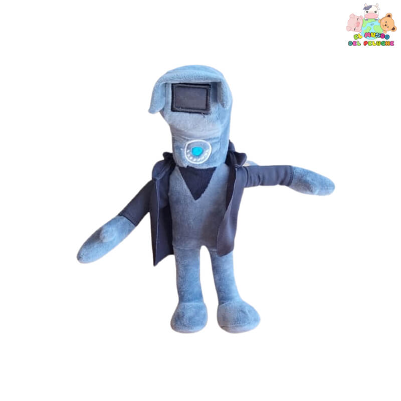Peluche Cámara de Seguridad 'Skibidi Toilet' - Colores Gris y Negro - 27 cm | El Mundo del Peluche