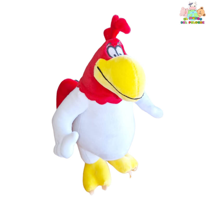 Peluche Gallo Claudio – Diseño Rural en Blanco, Cresta Roja y Pico Amarillo – 30 cm | El Mundo del Peluche
