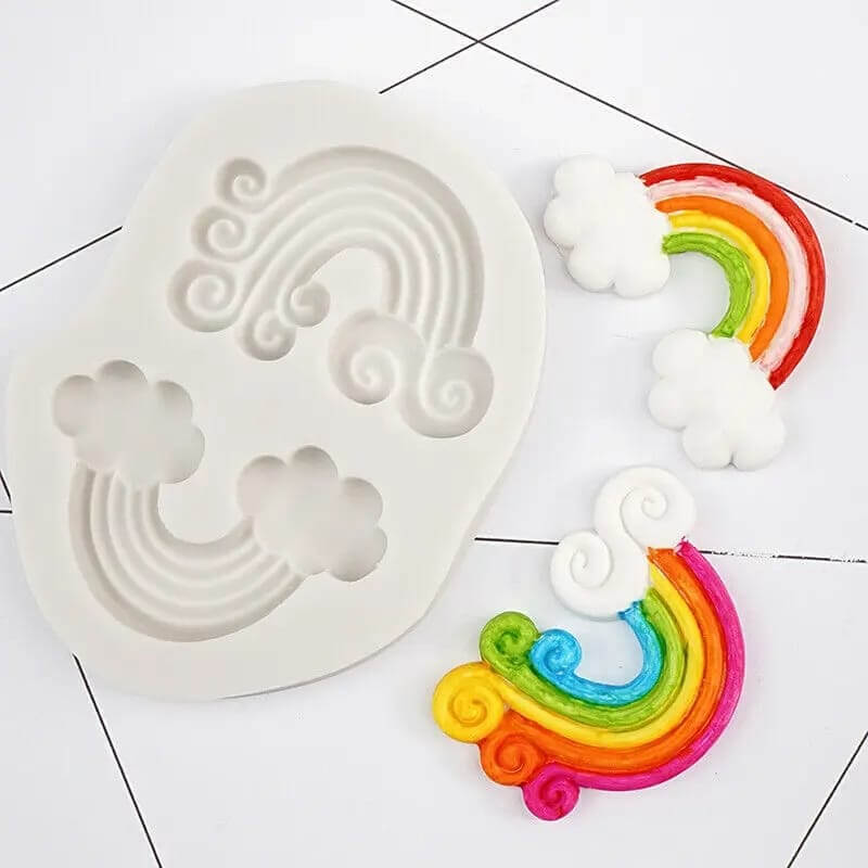Moldes de silicona de ARCO IRIS para uso en porcelana fría, fondant, polymer. (valores unitarios en la descripción)