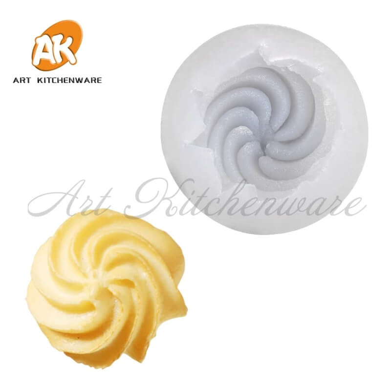 Molde de silicona con diseño GALLETA ENROSCADA 3D para uso en Velas, Jabones, porcelana fría.