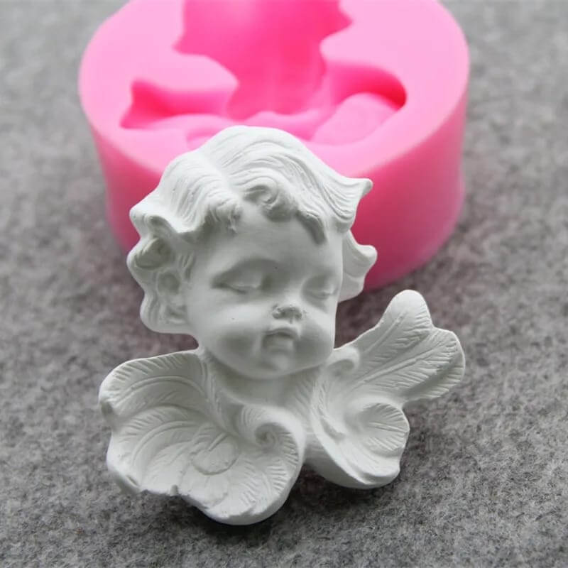 Molde ANGEL XL elaborado en silicona para uso en velas, jabon , chocolate , resina , cemento.