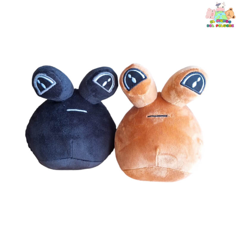 Pou de Peluche Inspirado en Videojuego – Colores Café o Negro – 20 cm | El Mundo del Peluche