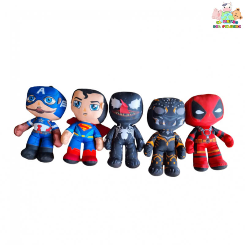Set de Peluches 'Super Héroes del #1' – Spider-Man, Batman, Capitán América, Black Panther, Iron Man y Hulk | El Mundo del Peluche