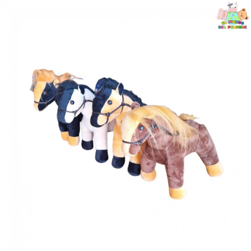 Peluche Mini Caballo | Diseño Realista en Colores Café, Negro y Chocolate | 12x22 cm | El Mundo del Peluche