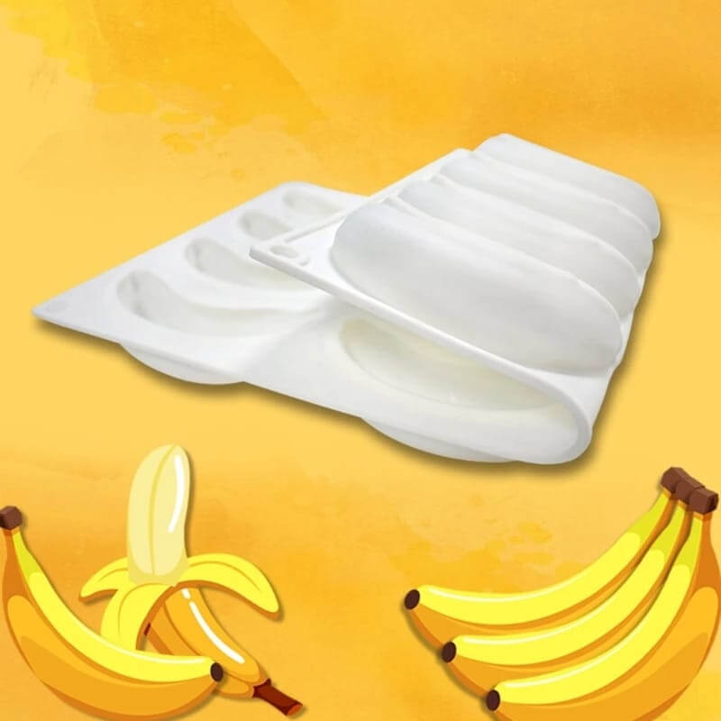 Molde de silicona diseño de BANANA x 12, para uso en Velas, jabones, resina, yeso, chocolate. descuento